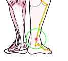 特定の臓腑と内属し表裏関係をも有する十二経脈の一つ足の『太陽膀胱経』に属する経穴「崑崙」のある風景