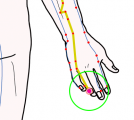 特定の臓腑と内属し表裏関係をも有する十二経脈の一つ手の『少陽三焦経』に属する経穴「関衝」のある風景